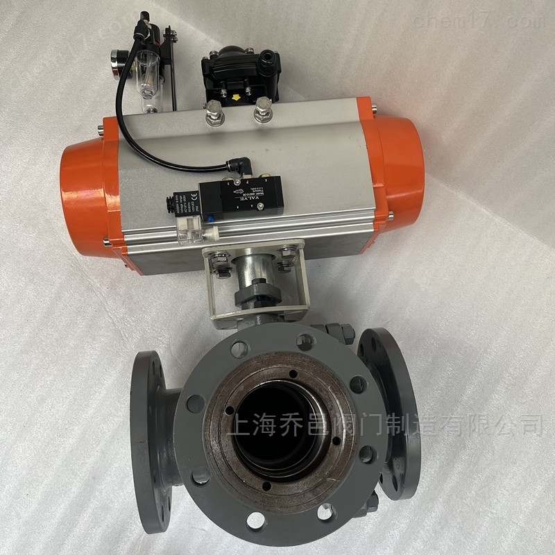 Q644F气动L型三通球阀 Q644F气动L型三通球阀